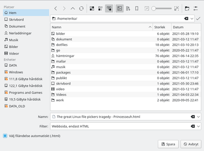 The KDE default filepicker